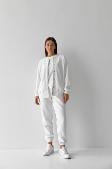 Жіночий костюм худі+джогери колір білий р.L 441445