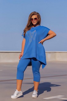 Жіночий костюм лосини та туніка колір джинс р.62/64 431720