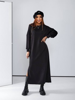 Жіноча сукня вільного крою з ангори колір чорний р.42/46 449490