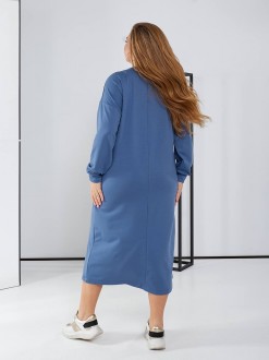 Жіноча сукня у спортивному стилі колір джинс р.52/54 450512