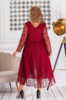 Жіноча ошатна сукня колір марсал р.52/54 445753