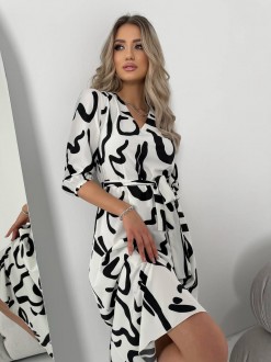 Жіноча сукня із шовкового софту колір білий р.42/44 454127