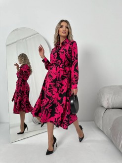 Жіноча сукня із шовкового софту колір малина р.46/48 454123
