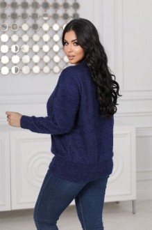 Жіночий светр трикотажний колір синій р.48/50 445636