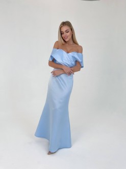 Жіноча вечірня сукня корсет блакитного кольору р.S 384848