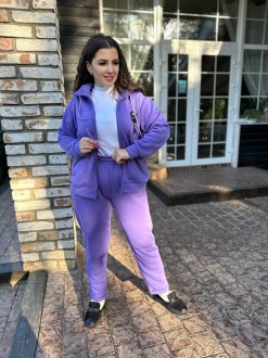 Жіночий теплий прогулянковий костюм колір фіолет р.58/60 444249