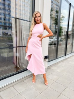 Жіноча сукня міді рожевого кольору 385533