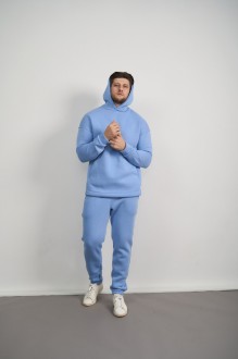 Чоловічий теплий спортивний костюм колір світло-блакитний р.M 444294