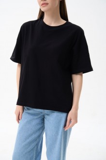 Жіноча футболка OVERSIZE колір чорний р.XL 459161
