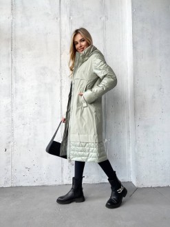 Жіночий весняне пальто колір оливка р.XL 451081