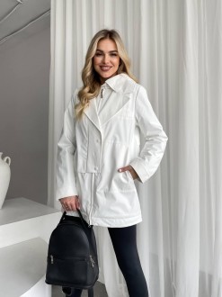 Жіноча тепла куртка колір білий р.XL 450315