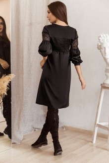 Жіноча сукня вільного крою з декоративними шнурками чорного кольору розмір р.44/46 384873