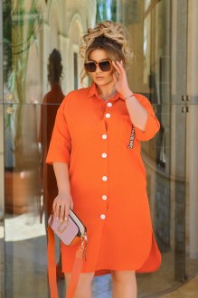 Жіноча сукня-сорочка колір помаранч р.50/52 435827