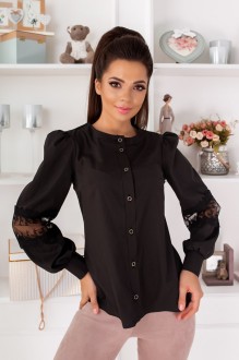Жіноча блуза з рукавами з мереживом розмір чорного кольору 374555