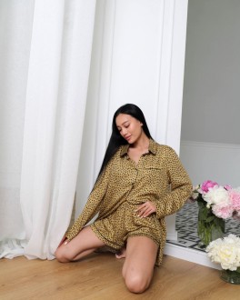 Жіноча піжама з шпателю Carla жовтого кольору р.L 378130