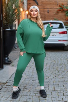 Жіночий прогулянковий костюм колір зелений р.48/50 444327
