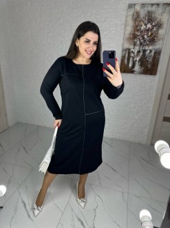Жіноча сукня прямого крою колір чорний р.50/52 450557