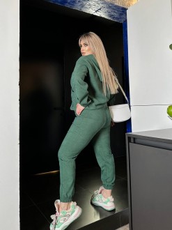 Жіночий прогулянковий костюм колір зелений р.56/58 440835