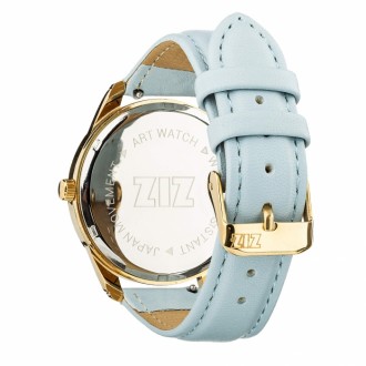 Годинник ZIZ Мінімалізм, ремінець ніжно-блакитний, золото і додатковий ремінець 142876