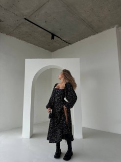 Жіноча сукня із софту колір чорний р.46/48 450385