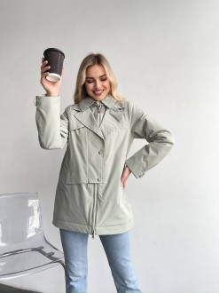 Жіноча тепла куртка колір оливка р.M 450309