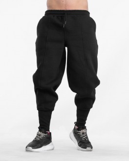 Унісекс теплі спортивні штани колір чорний р.М 444545