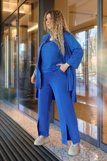 Жіночий костюм трійка синього кольору р.54/56 396872