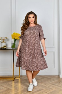 Жіноча сукня вільного крою колір коричневий р.56 455509