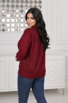 Жіночий светр трикотажний колір бордовий р.48/50 445641