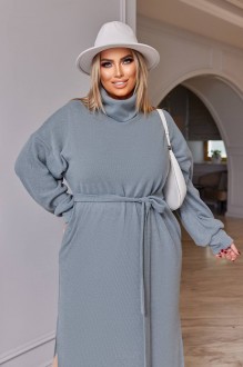 Жіноча ангорова сукня в рубчик колір оливка р.54/56 447612