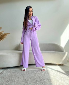 Жіночий костюм-двійка колір фіолетовий р.44/46 454379