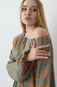 Жіноча піжама шовк Армані «Lara» колір помаранчевий р.L 455530