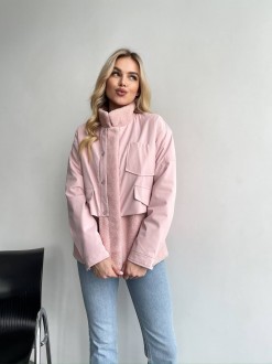 Жіноча тепла куртка колір рожевий р.L 450298