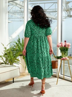 Жіноча сукня вільного крою колір зелений р.52/54 431424