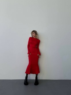 Жіноча сукня міді колір червоний р.46/48 448339