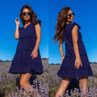Жіноча літня сукня темно-синього кольору 290603