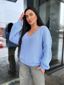 Жіночий светр колір блакитний р.44/60 454051