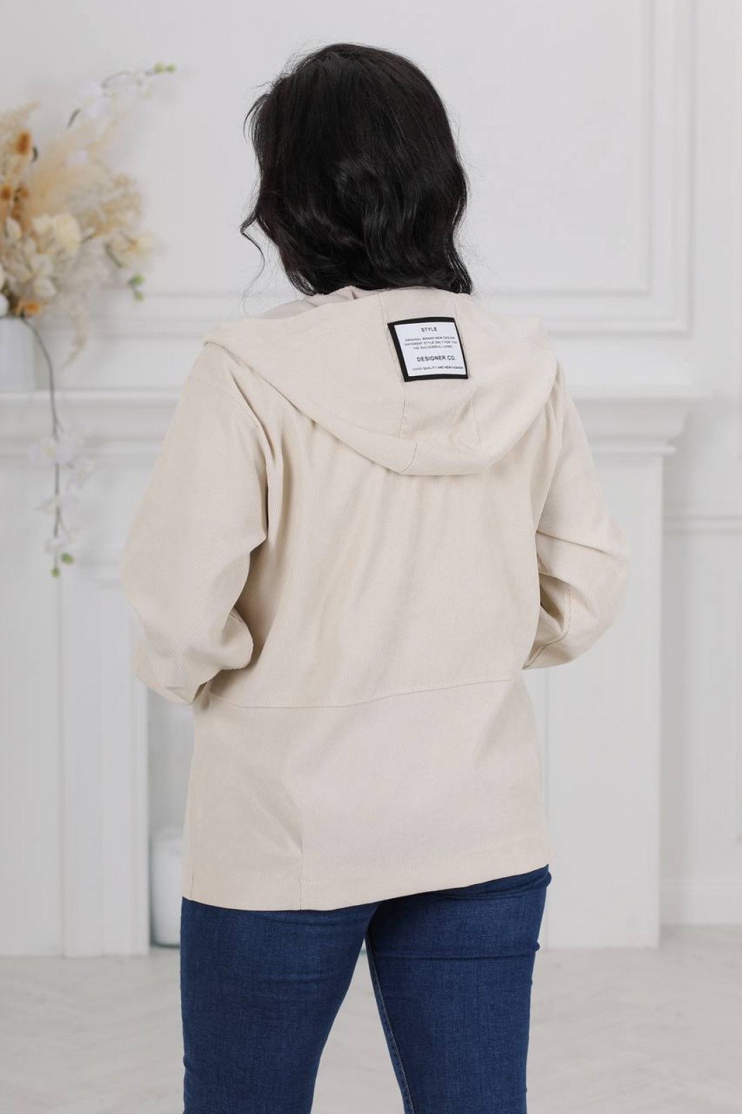 Жіноча вельветова куртка колір молочний 431404