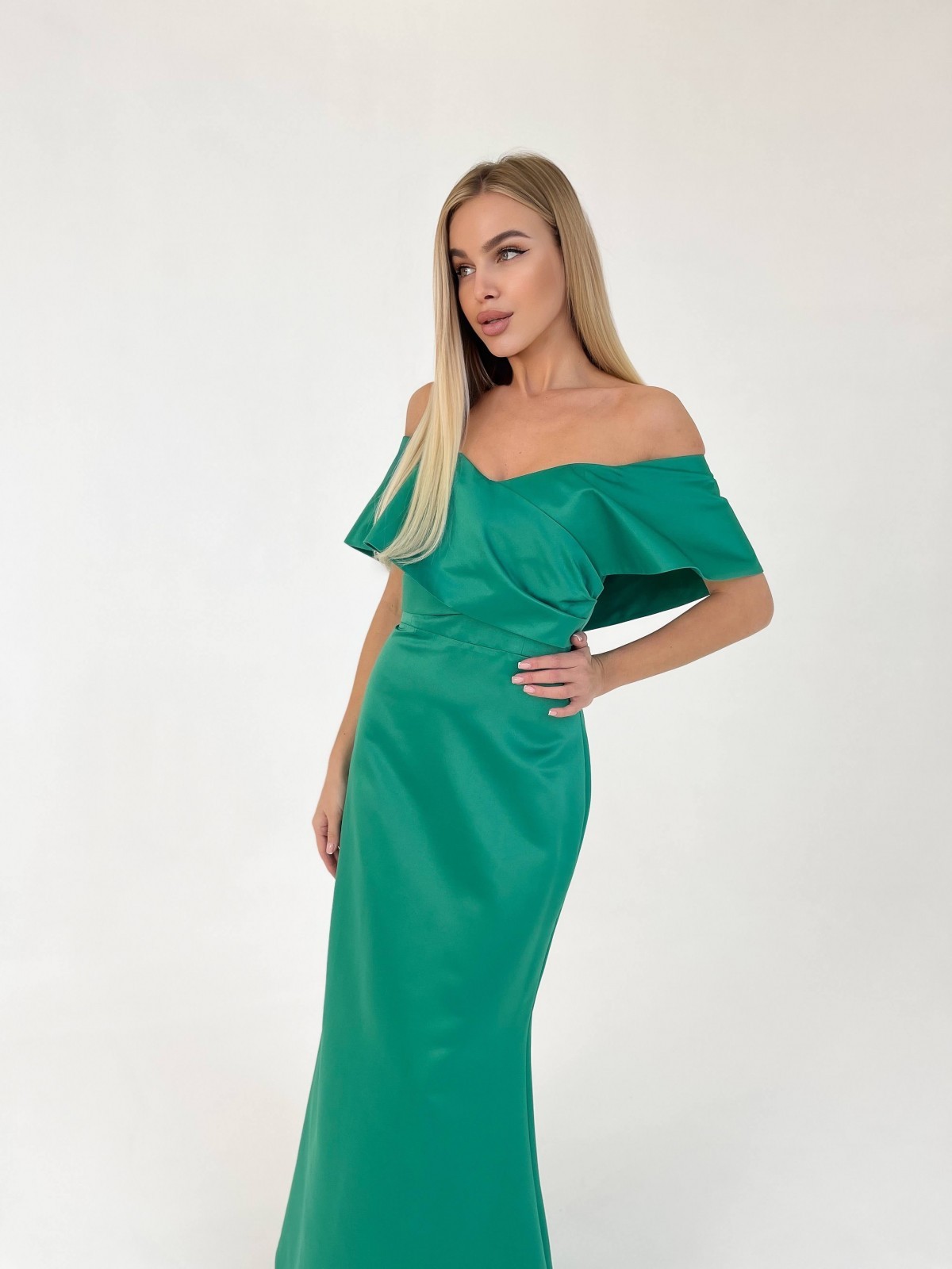 Жіноча вечірня сукня корсет зеленого кольору р.S 384857