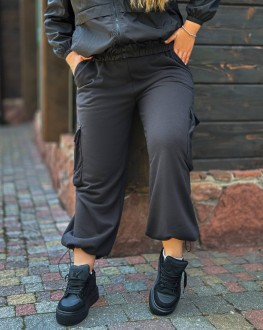 Жіночі штани карго колір чорний р.48/50 440291