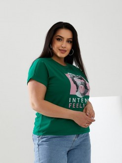 Жіноча футболка INTENSE колір зелений р.48/50 433180