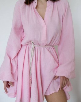 Жіноче плаття з мусліну «Milana» колір рожевий р.L 455520
