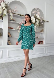 Жіноча літня сукня колір зелений р.44 437203