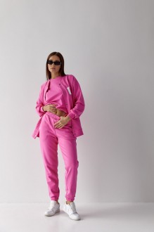 Жіночий костюм худі+джогери колір барбі р.S 441449