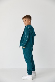 Дитячий спортивний костюм для хлопчика зелений р.146 439092