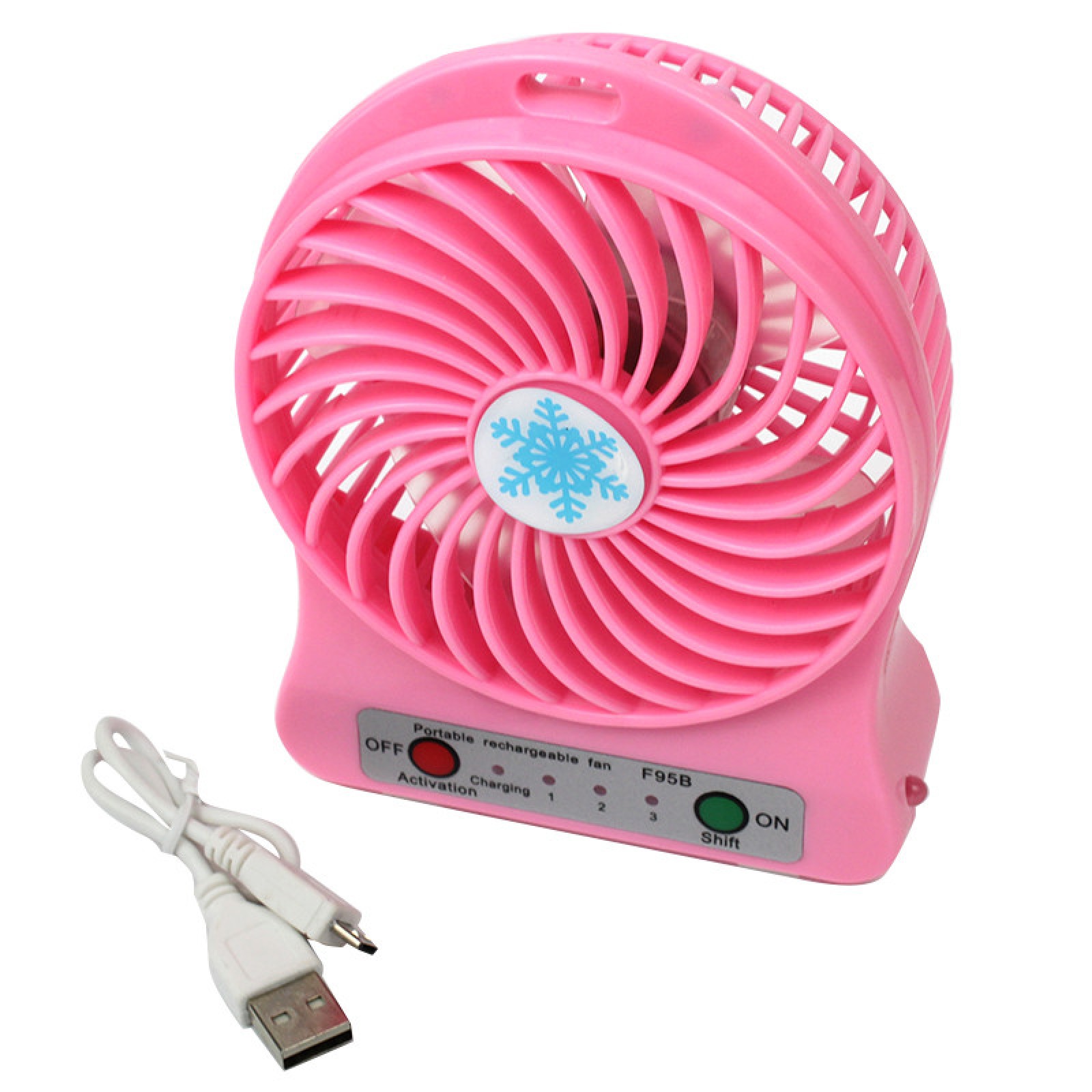 Портативний настільний вентилятор Portable Fan Mini зі знімним акумулятором рожевий 150005 374981