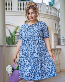 Жіноча сукня вільного крою колір блакитний р.58/60 435423