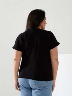 Жіноча футболка колір чорний 432362