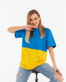 Жіноча футболка колір жовто-блакитний 432082