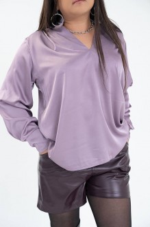 Жіноча сорочка із шовку армані колір лаванда р.50/54 446026